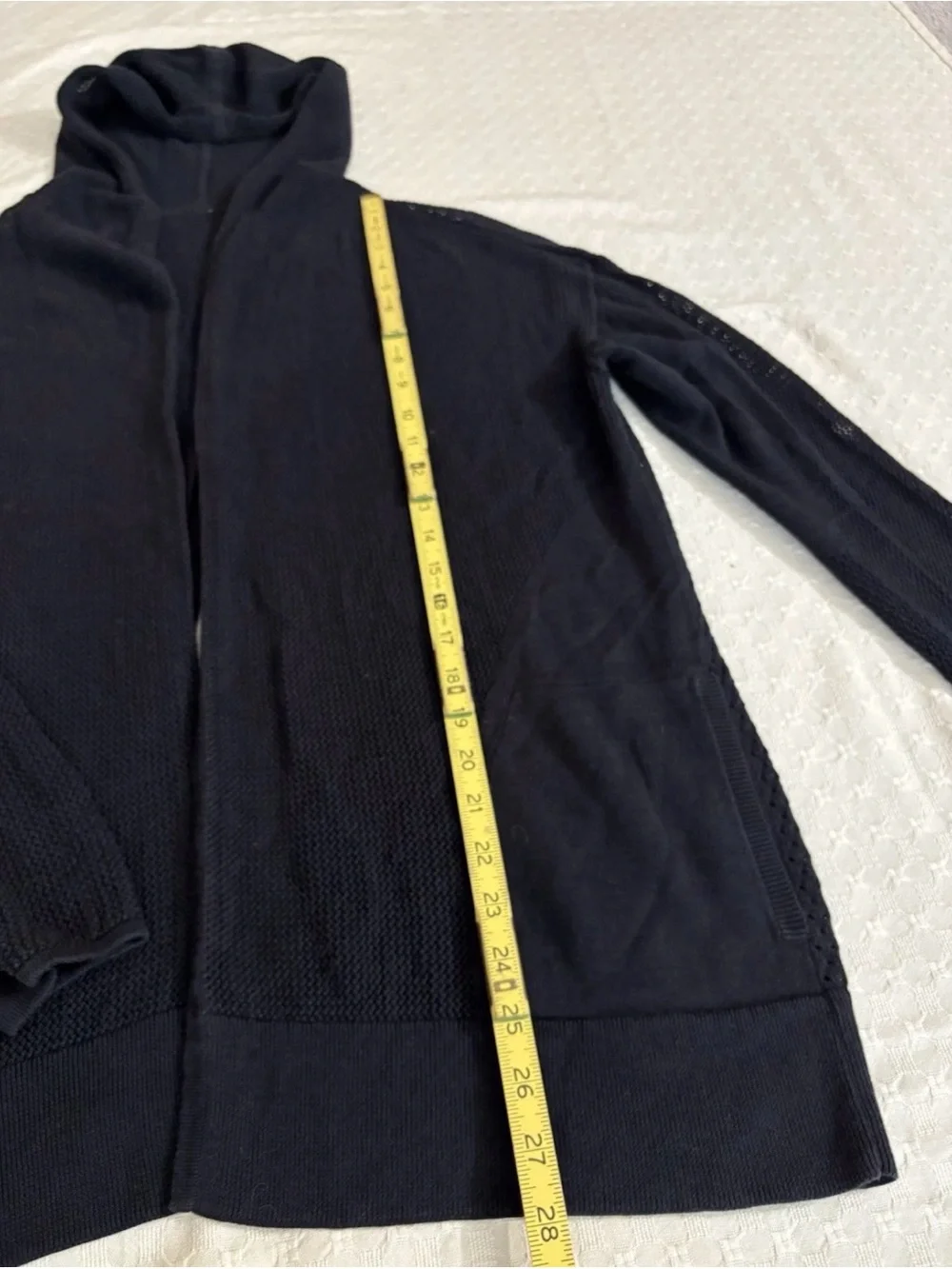lululemon athletica Black Open-Front Lightweight Cardigan Sz M Cotton